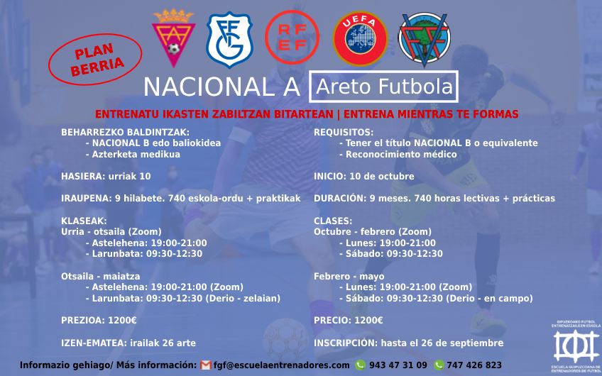 Nuevo curso NACIONAL A de Fútbol Sala