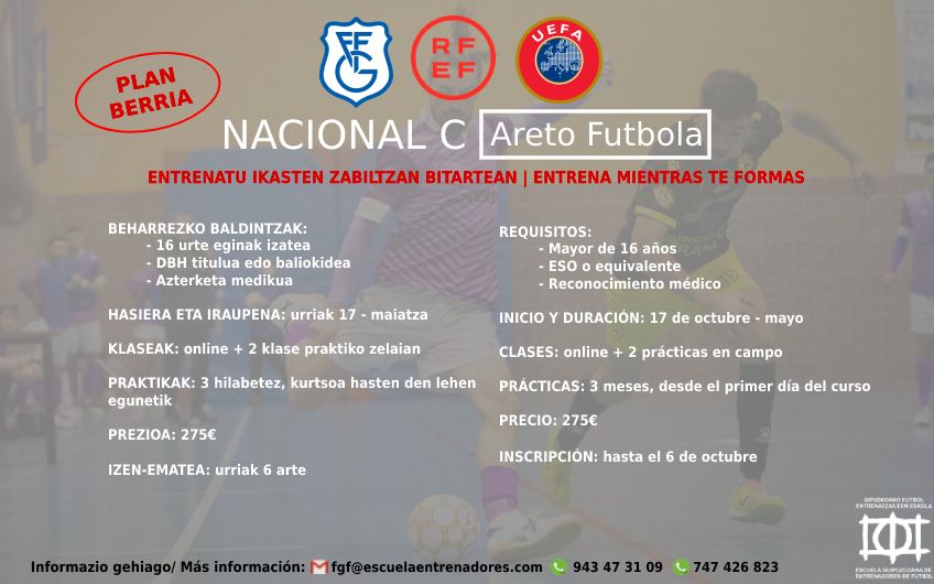 Areto Futboleko “NACIONAL C” kurtso berria