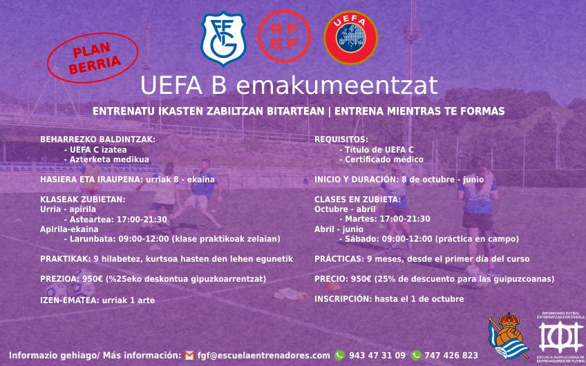 Emakumeentzako UEFA B kurtso berria